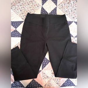 Black stretch slacks with electric band waist.